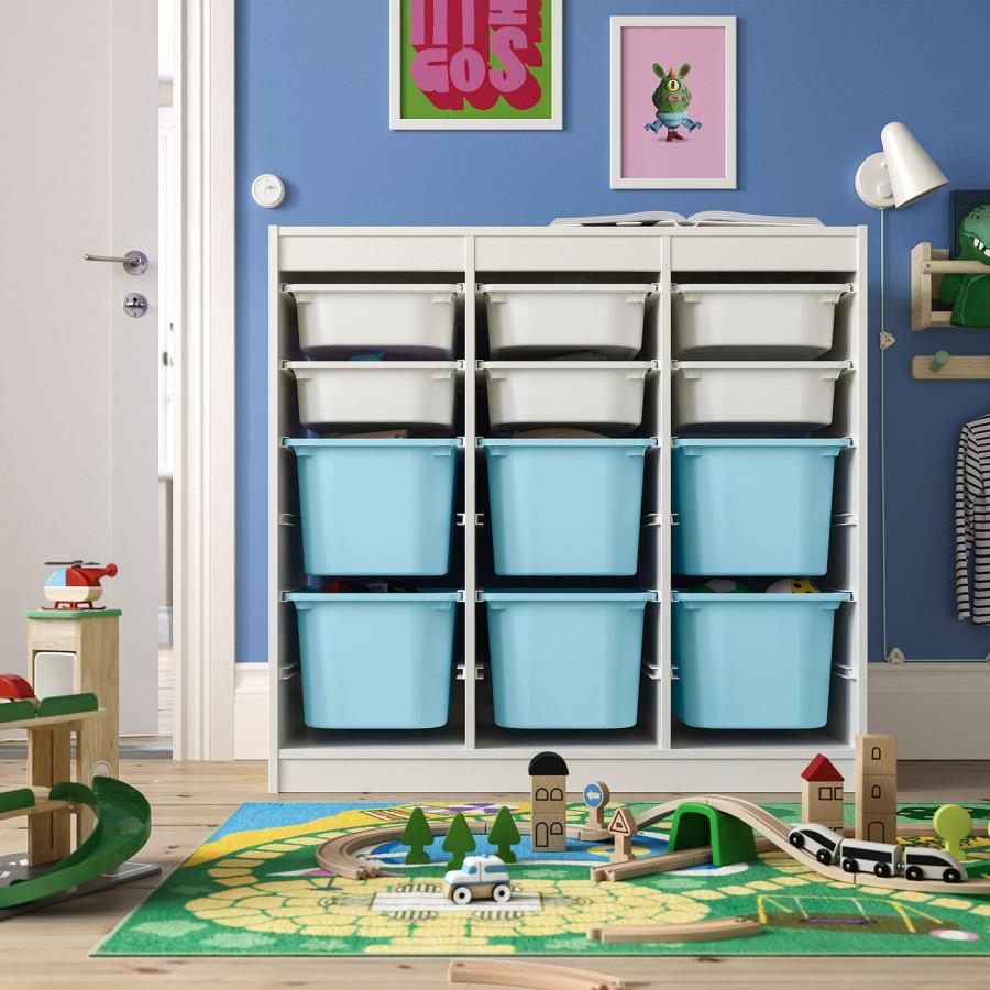 [IKEA/イケア/通販]TROFAST トロファスト 収納コンビネーション, ルームディバイダ―/ホワイト ライトブルー, 99x44x95 cm[14](89613119) |  | 01