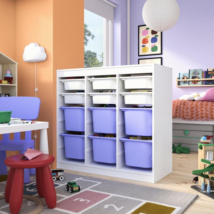 [IKEA/イケア/通販]TROFAST トロファスト 収納コンビネーション, ルームディバイダ―/ホワイト ライラック, 99x44x95 cm[14](89613124) |  | 01