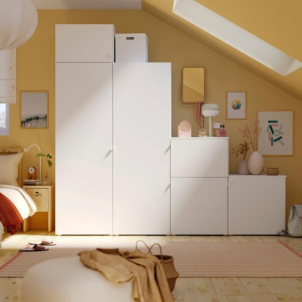 [IKEA/イケア/通販]PLATSA プラッツァワードローブ 扉6枚付き, ホワイト/フォッネス ホワイト,240x57x221 cm[14](89615496) |  | 02