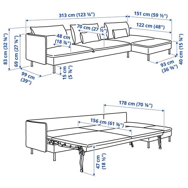 [IKEA/イケア/通販]SODERHAMN ソーデルハムン 4人掛けソファベッド, 寝椅子付き オープンエンド/ケーリンゲ ダークブルー[8](89621360) |  | 02