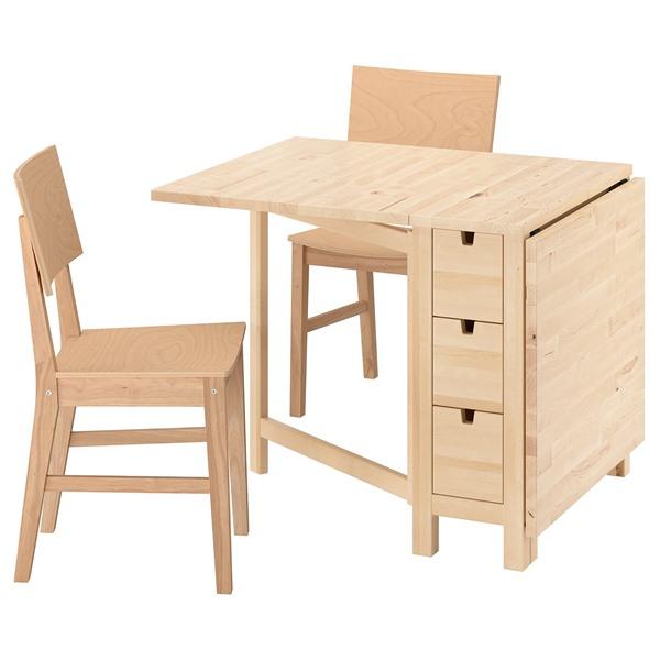 [IKEA/イケア/通販]NORDEN ノールデン / KARSKAR カールシェールテーブル＆チェア2脚, バーチ/ゴムノキ,26/89/152 cm[4](89630072) | 