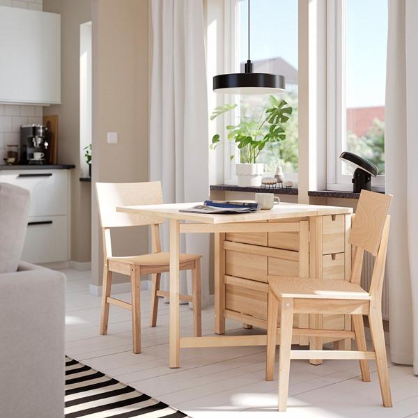 [IKEA/イケア/通販]NORDEN ノールデン / KARSKAR カールシェールテーブル＆チェア2脚, バーチ/ゴムノキ,26/89/152 cm[4](89630072) |  | 01