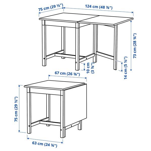 [IKEA/イケア/通販]PINNTORP ピントルプゲートレッグテーブル, ライトブラウンステイン/ホワイトステイン パイン材,67/124x75 cm[F](90529469) |  | 03