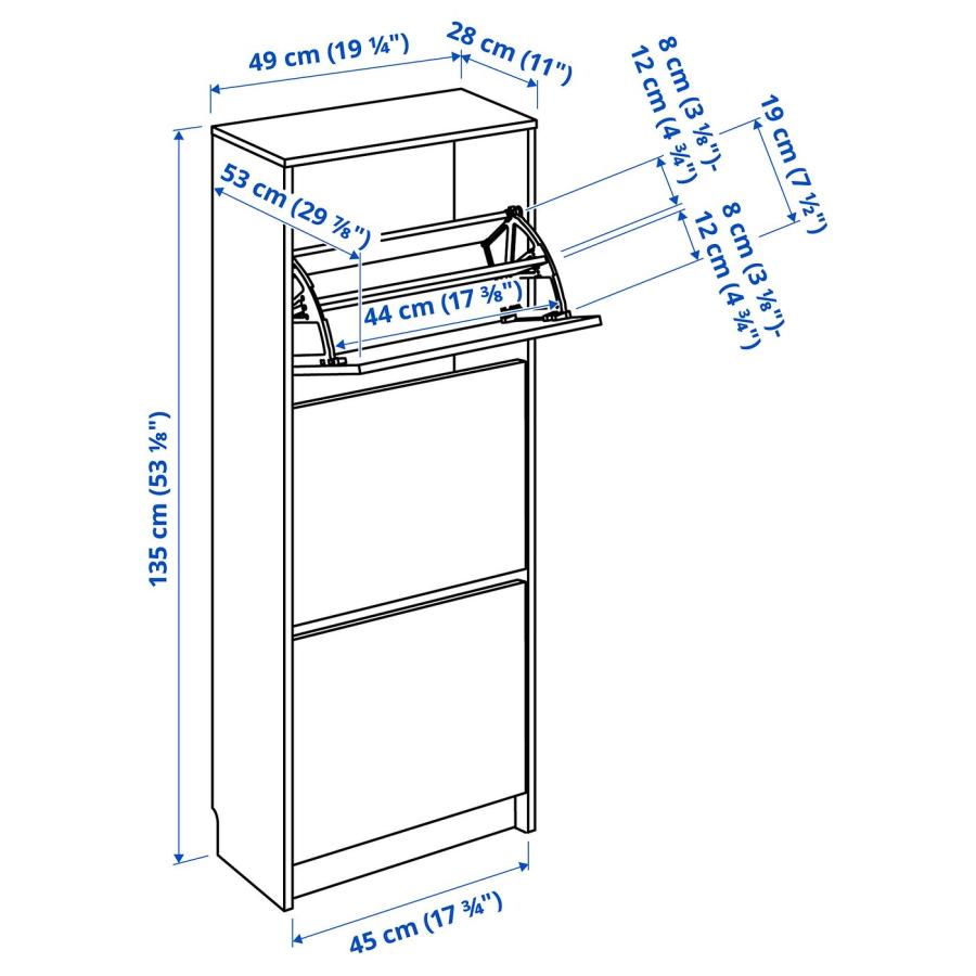 [IKEA/イケア/通販]BISSA ビッサ シューズボックス3段, ホワイト, 49x28x135 cm[H](90530260) |  | 04