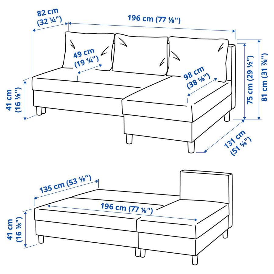 [IKEA/イケア/通販]ALVDALEN エルヴダレン 3人掛けソファベッド 寝椅子付き, クニーサ ダークグレー[H](90530665) |  | 06