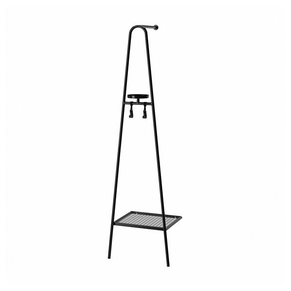 [IKEA/イケア/通販]ALGANAS エリヤネスハンガーラック 靴収納付き, ブラック,46x39x166 cm[D](90585889) | 