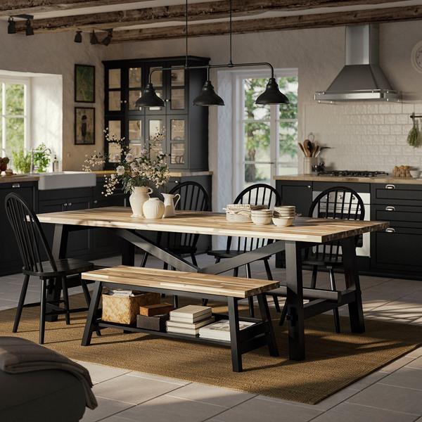 [IKEA/イケア/通販]SKOGSTA スコグスタベンチ 収納付き, アカシア材/ブラック,120 cm[H](90593808) |  | 01