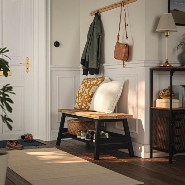 [IKEA/イケア/通販]SKOGSTA スコグスタベンチ 収納付き, アカシア材/ブラック,120 cm[H](90593808) |  | 02