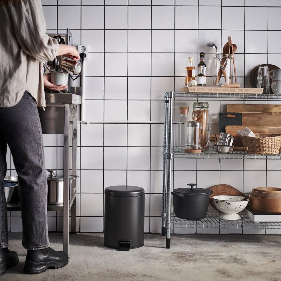 [IKEA/イケア/通販]STENTRAPPA ステントラッパ ペダル式ゴミ箱, チャコール, 9 l[D](90595398) |  | 01