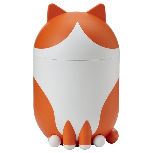 [IKEA/イケア/通販]GREJSIMOJS グレイシモイス収納 ふた付き, ネコ型 オレンジ/ホワイト[A](90603647) | 