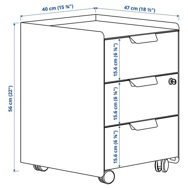 [IKEA/イケア/通販]TROTTEN トロッテン引き出しユニット（引き出し×3） キャスター付き, ブルー[D](90619672) |  | 01