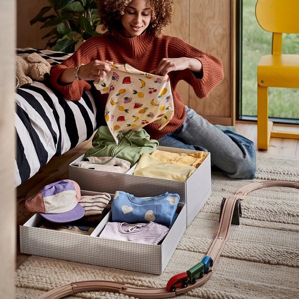 [IKEA/イケア/通販]STUK ストゥークボックス 仕切り付き, ホワイト/ブラック,32x51x18 cm[B](90621533) |  | 02