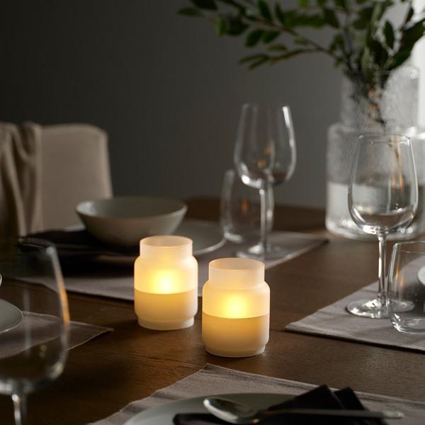 [IKEA/イケア/通販]HJULMOJA ユールモイヤLEDテーブルデコレーション, ガラス/電池式 ホワイト[A](90623971) |  | 01