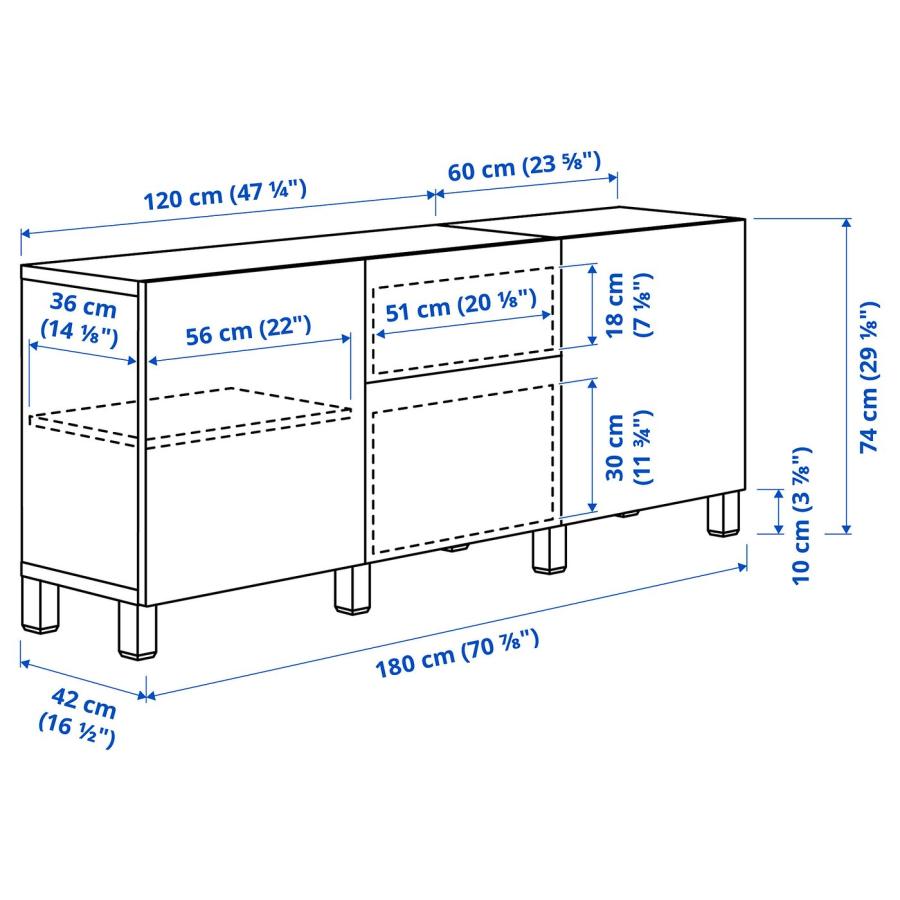[IKEA/イケア/通販]BESTA ベストー 収納コンビネーション 引き出し付, ホワイト/ラップヴィーケン/ストゥッバルプ ホワイト, 180x42x74 cm[14](09187381) |  | 07