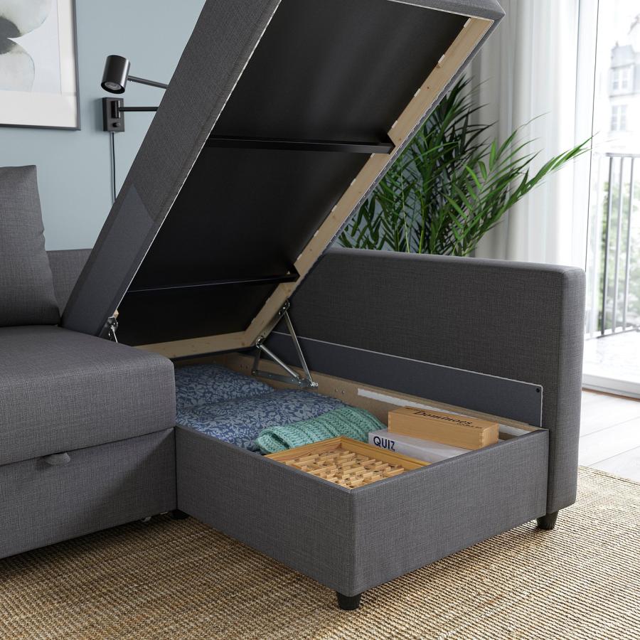 [IKEA/イケア/通販]FRIHETEN フリーヘーテン コーナーソファベッド 収納付き, スキフテボー ダークグレー[3](09216755) |  | 08
