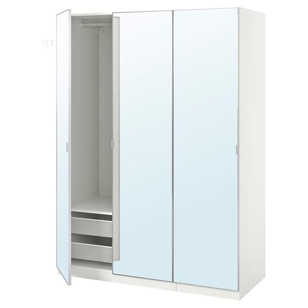 【IKEA/イケア/通販】PAX パックス / AHEIM オーヘイム ワードローブコンビネーション, ホワイト/ミラーガラス,…[17](09396172) | 