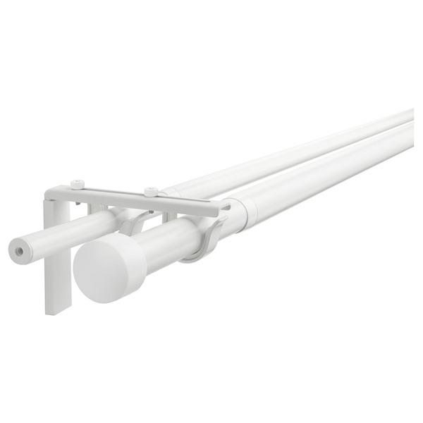 【IKEA/イケア/通販】RACKA レッカ / HUGAD フーガード ダブルカーテンロッドコンビネーション, ホワイト,…[9](09399590) | 