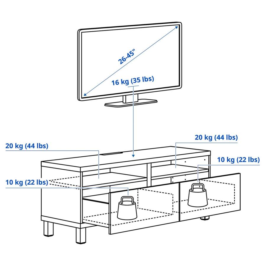 IKEA/イケア/通販]BESTA ベストー テレビ台 引き出し付き, ホワイト 