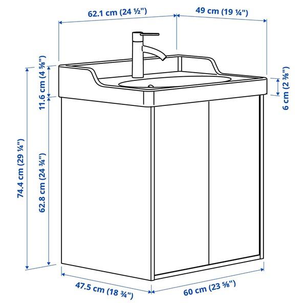 [IKEA/イケア/通販]TANNFORSEN テンフォルセン / RUTSJON ルートショーン洗面台 扉/洗面ボウル/水栓付き, ……[4](9516688) |  | 04
