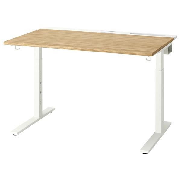 [IKEA/イケア/通販]MITTZON ミッツォーンデスク, オーク材突き板/ホワイト,120x80 cm[3](9526098) | 