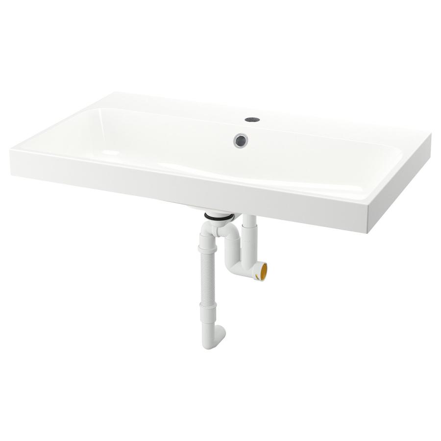 [IKEA/イケア/通販]BACKSJON バックショーン 洗面ボウル 排水トラップ付き, ホワイト, 80x48 cm[CC](09527620) | 