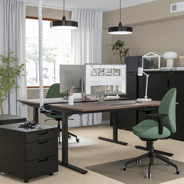 [IKEA/イケア/通販]MITTZON ミッツォーンデスク, ウォールナット材突き板/ブラック,160x80 cm[3](9529129) |  | 01
