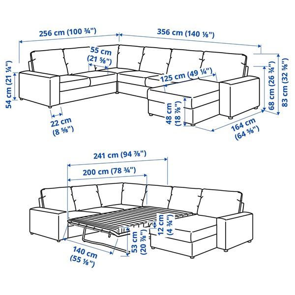 [IKEA/イケア/通販]VIMLE ヴィムレ5人掛けコーナーソファベッド、寝椅子付き, ワイドアームレスト付……[14](9545247) |  | 09