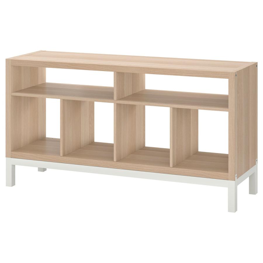 [IKEA/イケア/通販]KALLAX カラックス テレビ台 下部フレーム付き, ホワイトステインオーク調, 147x39x78 cm[FH](09557909) | 