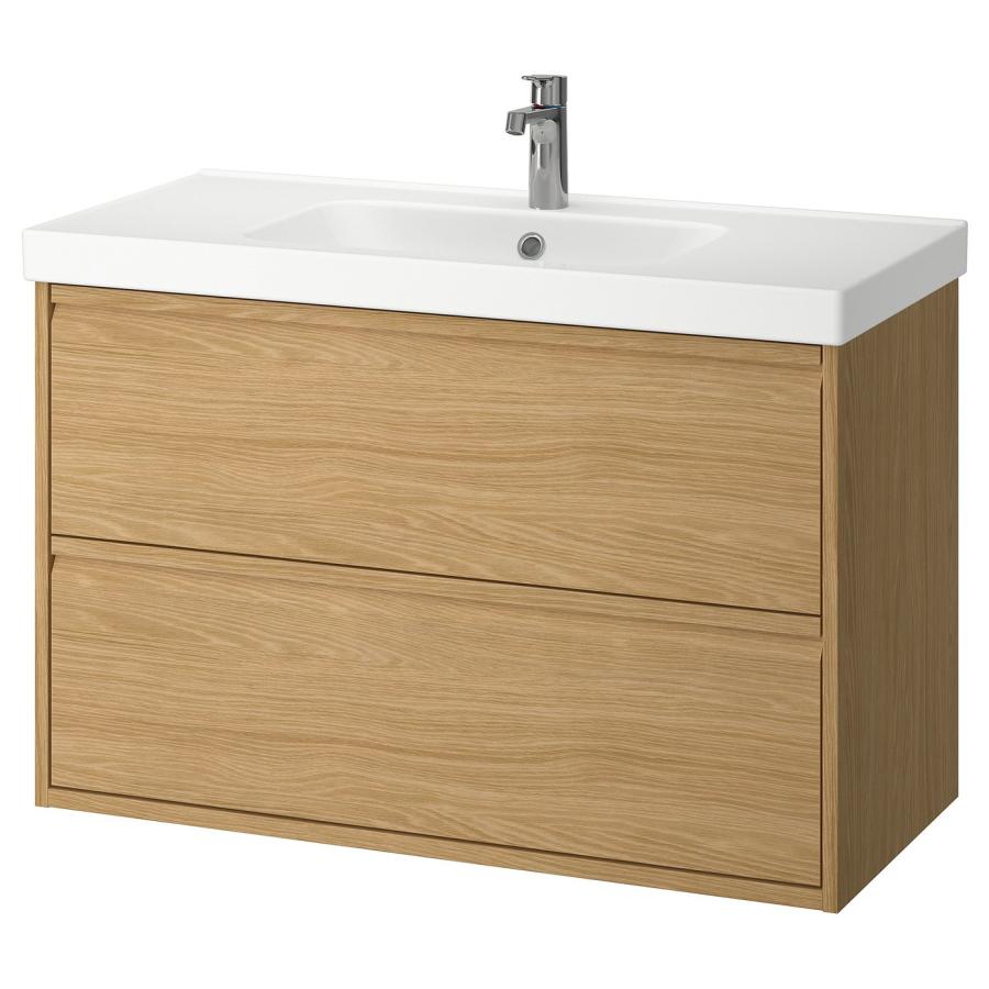 [IKEA/イケア/通販]ANGSJON エングショーン / ORRSJON オルショーン 洗面台 引き出し付き/洗面ボウル/水栓, オーク調, 102x49x69 cm[5](09566923) | 