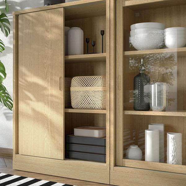 [IKEA/イケア/通販]TONSTAD トンスタード収納コンビネーション 引き戸付, オーク材突き板/クリアガラ……[4](9570246) |  | 02
