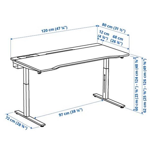 [IKEA/イケア/通販]UTMANING ウートマニングゲーミングデスク 昇降式, 100V/ブラック,120x80 cm[3](9571670) |  | 09