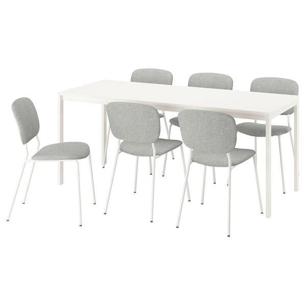 [IKEA/イケア/通販]VIHALS ヴィーハルス / VIHALS ヴィーハルステーブル＆チェア6脚, ホワイト/ホワイト ……[8](9599551) | 
