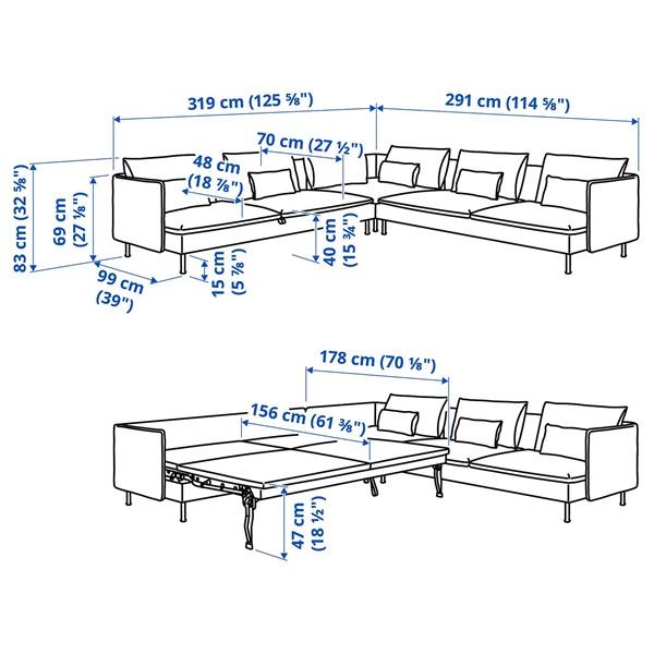 [IKEA/イケア/通販]SODERHAMN ソーデルハムンコーナーソファベッド 6人掛け, ヴィーアルプ ベージュ/ブラウン[12](9616452) |  | 06