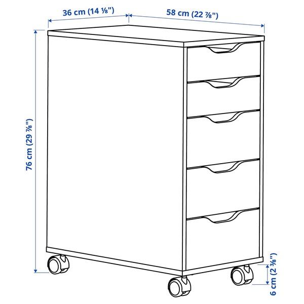 [IKEA/イケア/通販]ALEX アレクス引き出しユニット キャスター付き, インサート付き ホワイト/ブラッ……[3](9628030) |  | 01