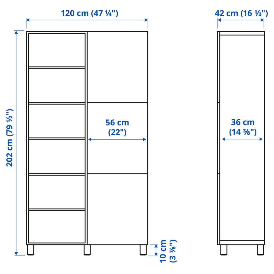 [IKEA/イケア/通販]BESTA ベストー 収納コンビネーション 扉付, ホワイト/ラップヴィーケン/ストゥッバルプ ホワイト, 120x42x202 cm[21](99301773) |  | 05