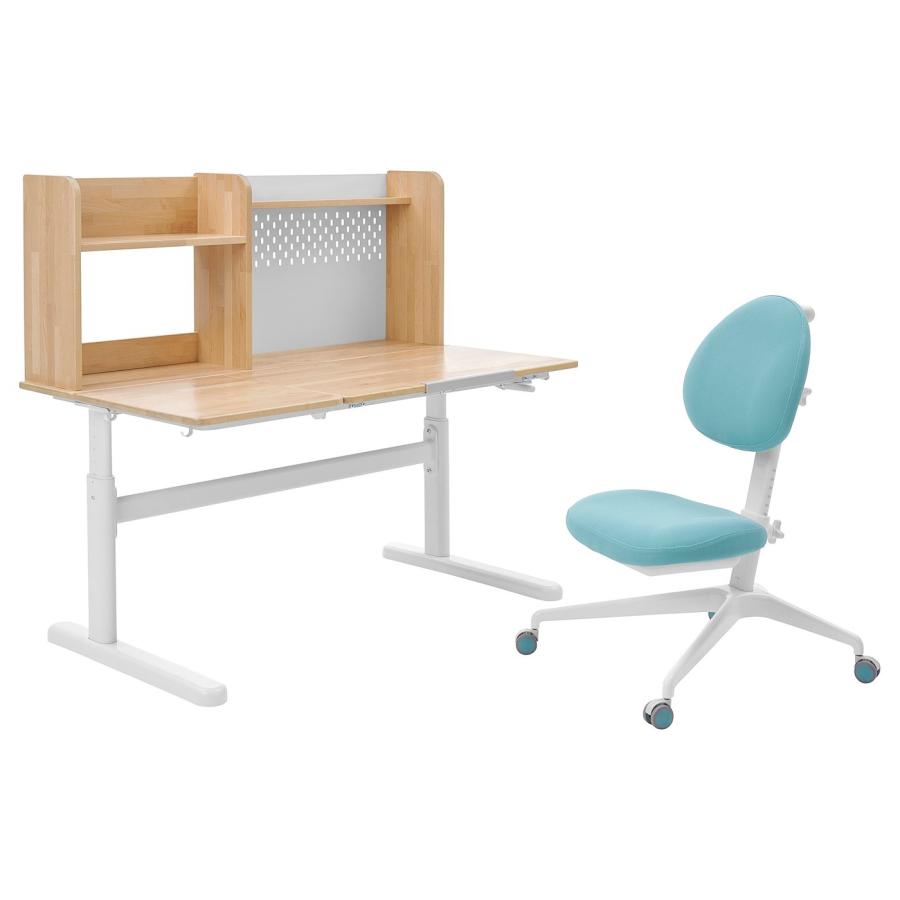 [IKEA/イケア/通販]BERGLARKA ベリレルカ / DAGNAR ダグナール デスク＆チェア, バーチ無垢材/ターコイズ, 120x70 cm[3](99488676) | 