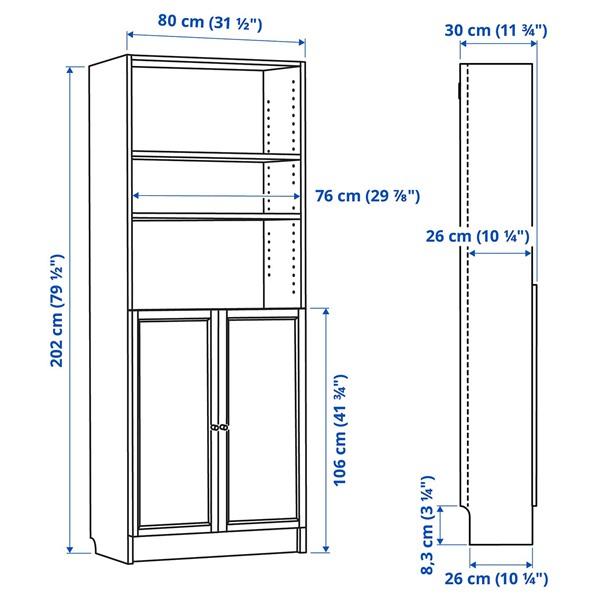[IKEA/イケア/通販]BILLY ビリー / OXBERG オクスベリ本棚 扉付き, ホワイト,80x30x202 cm[KK](99528347) |  | 09