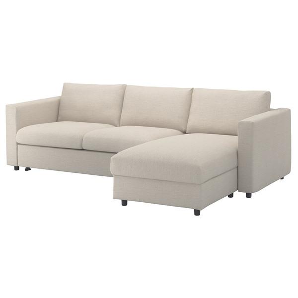 [IKEA/イケア/通販]VIMLE ヴィムレ3人掛けソファベッド 寝椅子付き, グンナレド ベージュ[10](99545243) | 