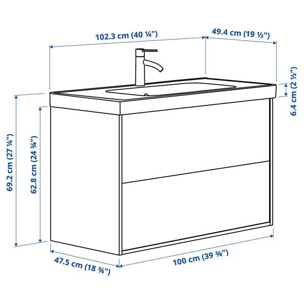 [IKEA/イケア/通販]TANNFORSEN テンフォルセン / ORRSJON オルショーン洗面台 引き出し付き/洗面ボウル/……[5](99566891) |  | 05