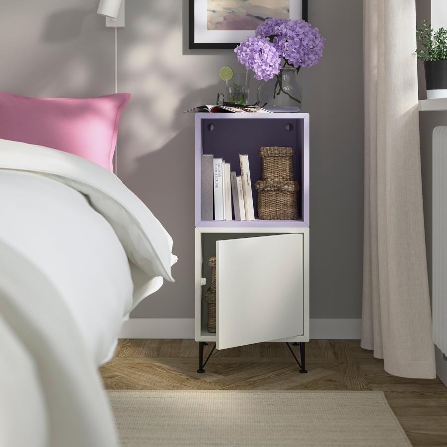 [IKEA/イケア/通販]EKET エーケト キャビネットコンビネーション 脚付き, ホワイト ペールライラック/メタル ブラック, 35x35x80 cm[4](99602120) |  | 01