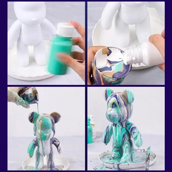 自分で作るベアキーホルダー 選べる絵の具セット (ベアアート ボーリングアート フルイドアート 工作 イベント ワークショップ) |  | 03