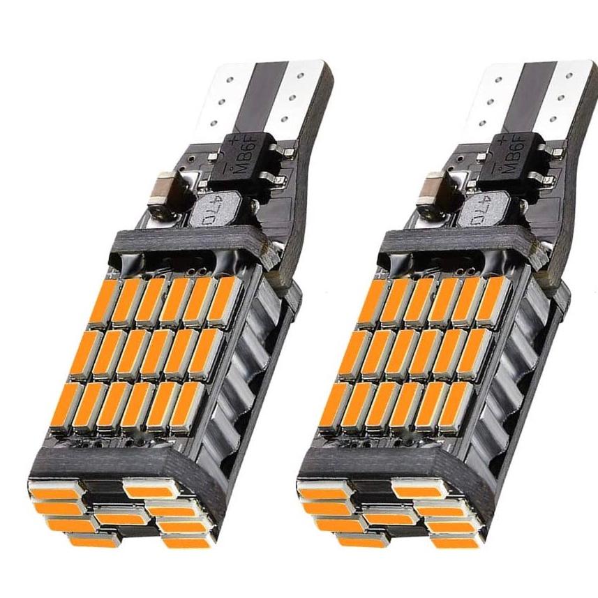 T10 T15 T16 led バックランプ 爆光 キャンセラー内蔵 DC 12V /24V 兼用 無極性 Canbus 45連  無極性 DC12V用 50000時間以上寿命 ２個セット | トヨタ | 06