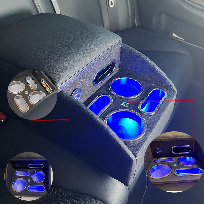 リア席やベンチシート用の肘掛け兼小物入れドリンクホルダー 多機能 収