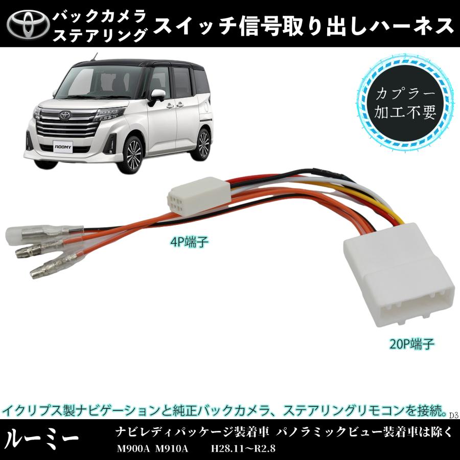 ルーミー M900A M910A 適用 オプションカプラー 電源取り出し ギボシ