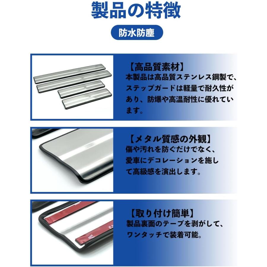 プリウス 60系 新型 サイドステップ外側 スカッフプレート スカッフ