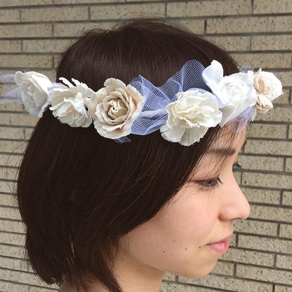 パーティーメイド 花かんむり キット ホワイト　造花の花かんむりを簡単手作り！ |  | 01