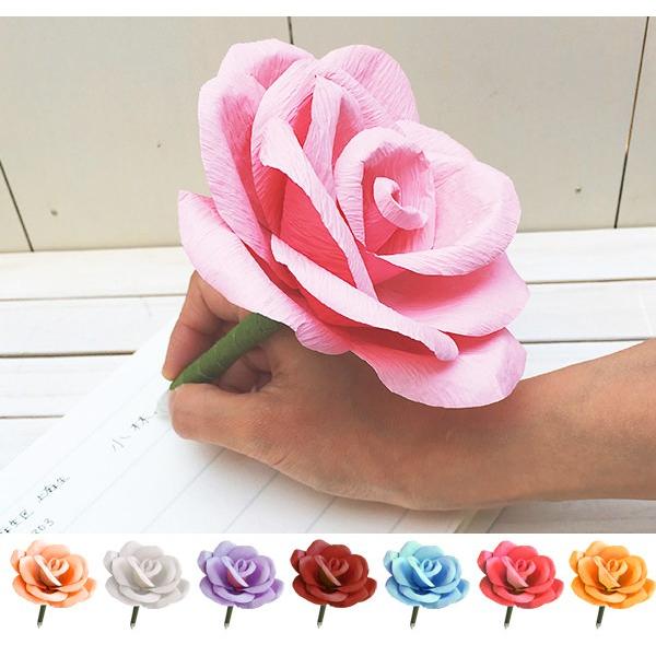 フラワーペン 手作りキット （メール便可） パーティーメイド 結婚式の芳名帳（ゲストブック）用 受付ペン 花ペン  バラ/造花/ウェディング | 