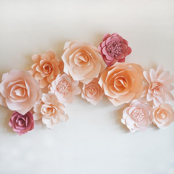 ジャイアントフラワー 手作りキット 12点セット ピンク　カラーミックスセット たくさん貼って華やかなウォールデコに | 