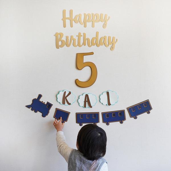 誕生日 飾り トレイン(電車) バースデーデコレーションセット ハーフ対応 パーティー 飾り付け 1歳 男の子 女の子 大人かわいい 蒸気機関車 | 