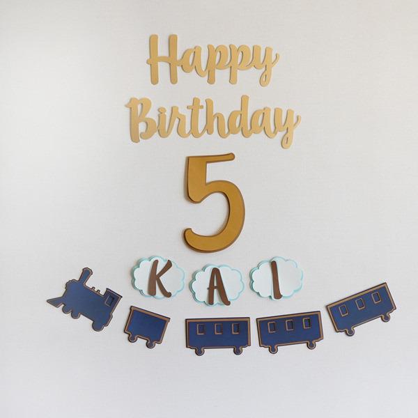 誕生日 飾り トレイン(電車) バースデーデコレーションセット ハーフ対応 パーティー 飾り付け 1歳 男の子 女の子 大人かわいい 蒸気機関車 |  | 01